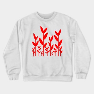 Red leafy tree plant shoots pattern design Crewneck Sweatshirt